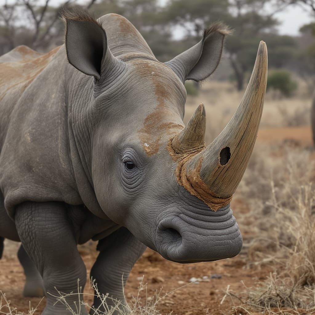 A rhino in sanctuary at Usizo Wildlife Rescue